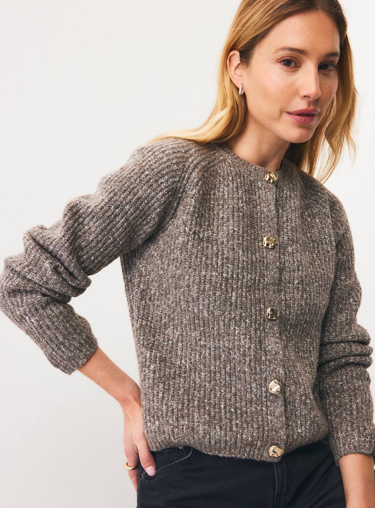 Multi Twist Yarn Boxy Fit Cardigan XL - Image 1